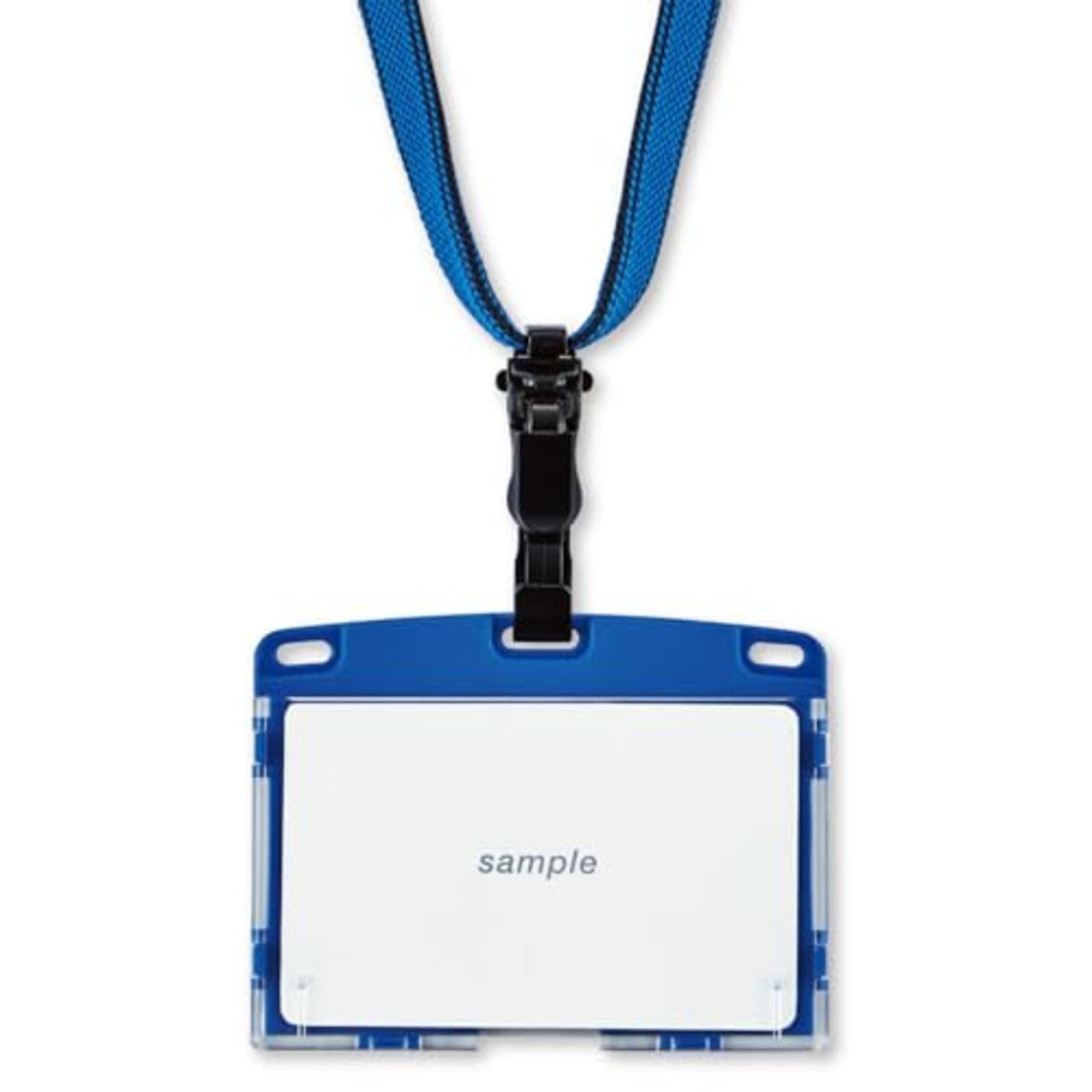 オープン工業 吊り下げ名札 アーバンスタイル 名札 カードホルダー ネームホルダー 脱着式 IDカード 名刺サイズ ハードケース 1枚 ブルー 青 NU-2P-BU