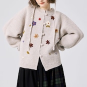 花刺繍のニットカーディガン&ベストセット 《P0267》