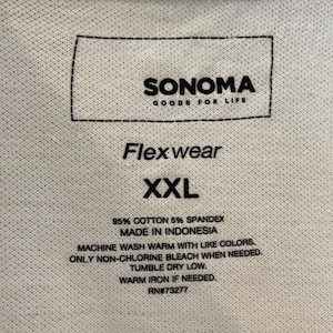 【SONOMA】XXL オーバーサイズ ポロシャツ 無地 ホワイト ビッグサイズ US古着 アメリカ古着