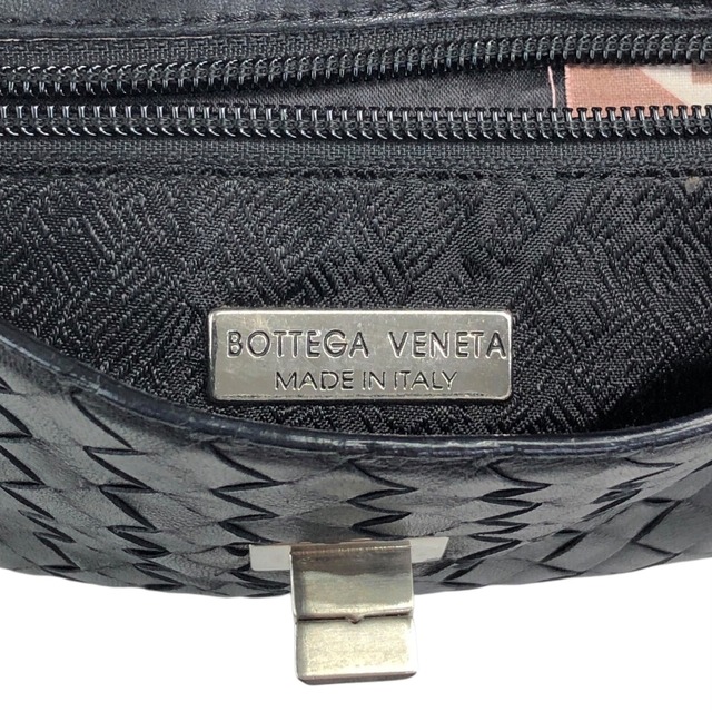 Bottega Veneta ボッテガ・ヴェネタ ショルダーバッグ ブラック ターンロック レザー イントレチャート vintage ヴィンテージ オールド jk5whm