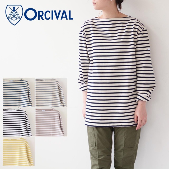 ORCIVAL [オーチバル・オーシバル] VASQUE BORDER L/S TEE [B211-7/8] COTTON LOURD バスクシャツ 長袖Tシャツ 無地・サイズ7・サイズ8・コットンカットソー・ワイドカットソー・バスクシャツ・ボーダーカットソー・MEN'S/LADY'S [2023SS]