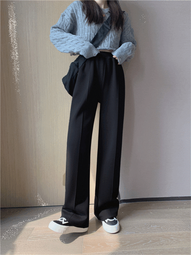 送料無料♡裏起毛 ワイドパンツ レディース 厚手 カジュアル スタイルアップ ママコーデ 学生コーデ 韓国風 韓国ファッション（DM0457）