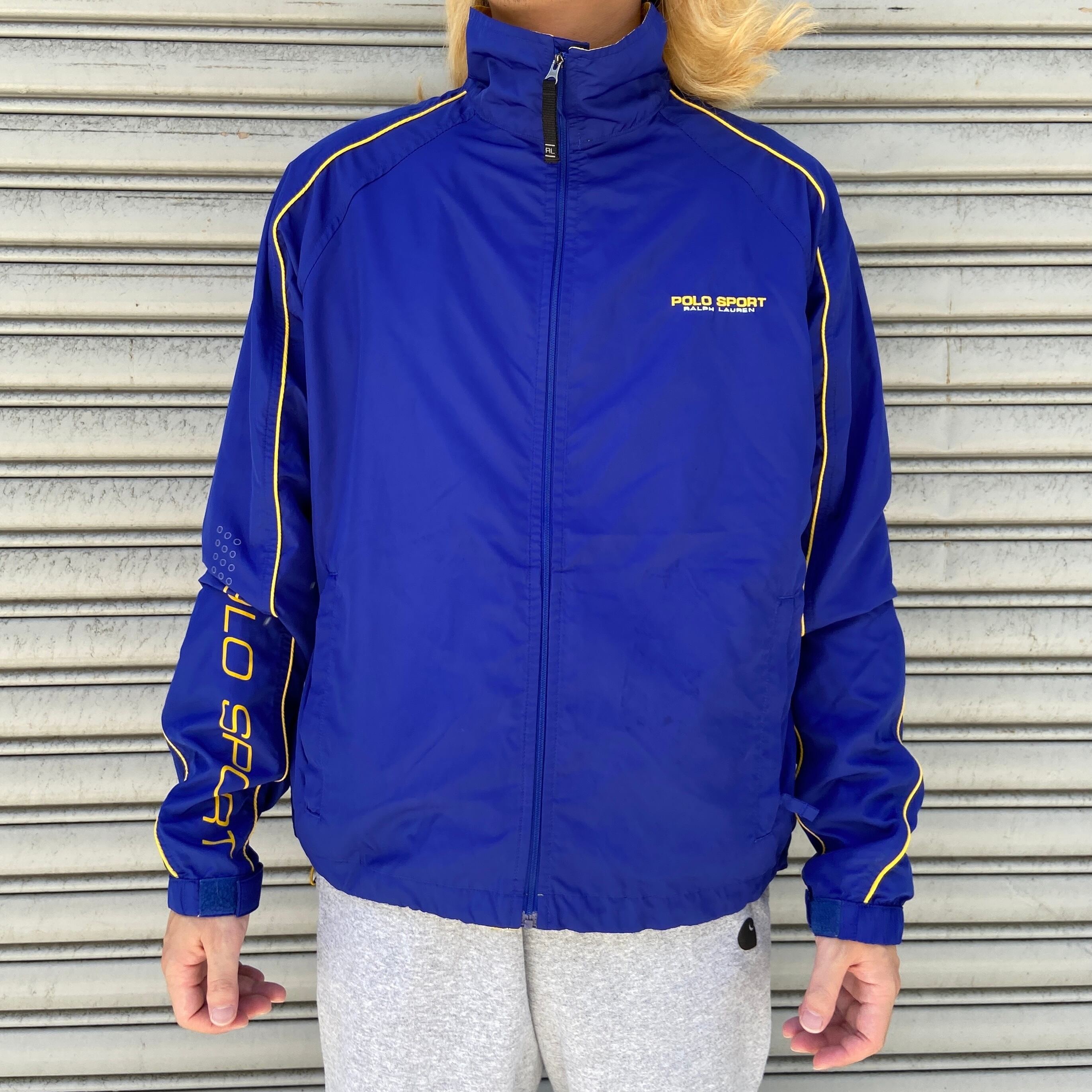 90s POLO SPORT ラルフローレン ナイロンジャケット ブルー M | 古着屋 Uan 