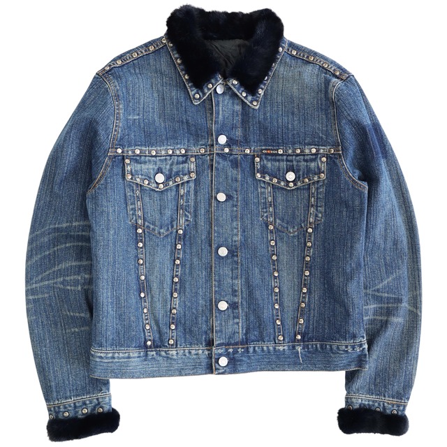 ENERGIE FUR COLLAR STUDS DESIGN DENIM JACKET