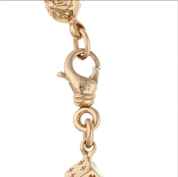 CHROME HEARTS クロムハーツ 22K Dice And Crossball Bracelet ダイス