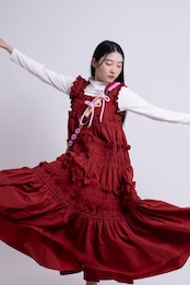 2way big ribbon flower strap Sugar Pink