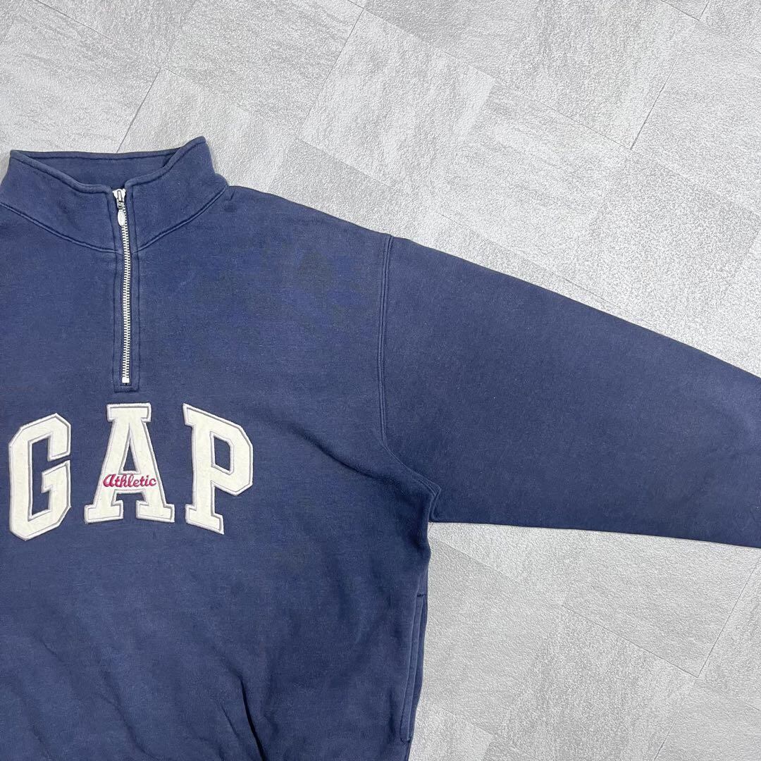 90s OLD GAP スウェット ビッグロゴ 刺繍ロゴ 紺タグ ブラック