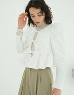 CLANE SHORT PEPLUM RIBBON TOPS