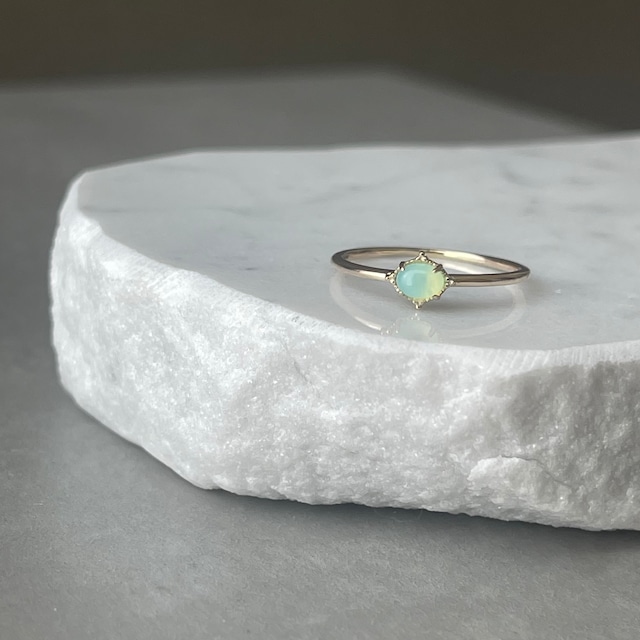 K10 / Sea blue chalcedony ring