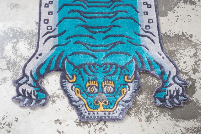 Tibetan Tiger Rug 《Sサイズ•シルク・オリジナル3・ミスティックターコイズ267》チベタンタイガーラグ