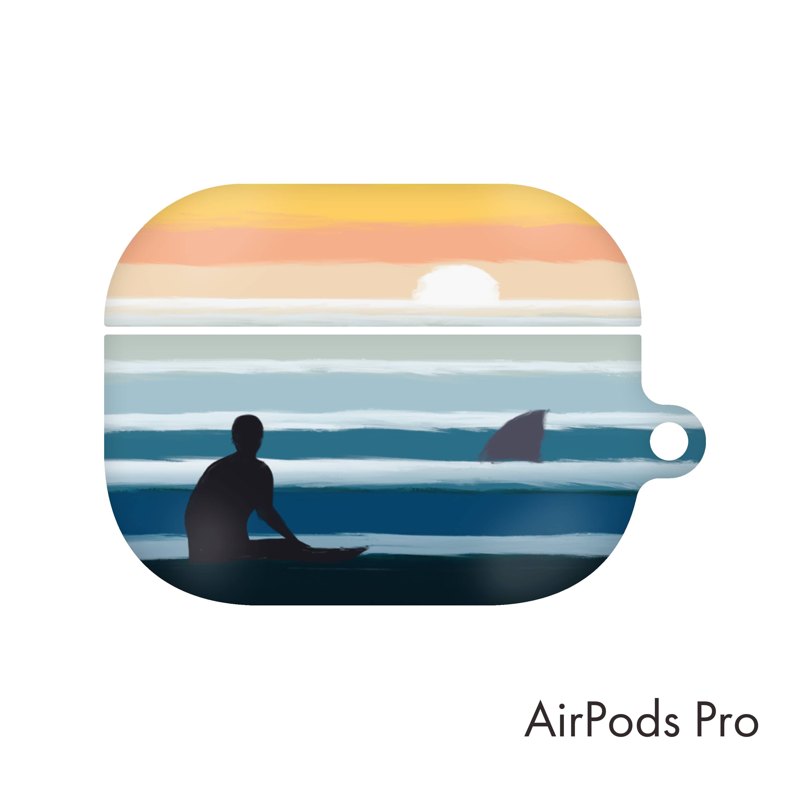 韓国 Airpods Pro ケース Surf サーフ オシャレ かっこいい サーフィン デザイナーズ エアーポッズ プロ カバー 波乗り 夕焼け 鮫 Sf02 韓国スマホケース専門店 Korean Case