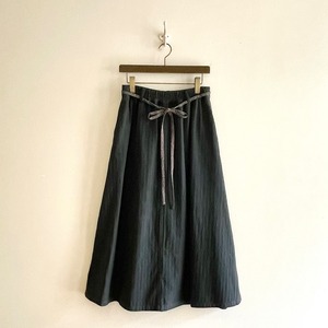 C21870 Cotton Linen Herringbone Semi-flare Skirt
