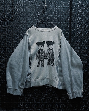 【ÆIEM】"再倖築" mulch color docking remake quattro arm pullover sweat