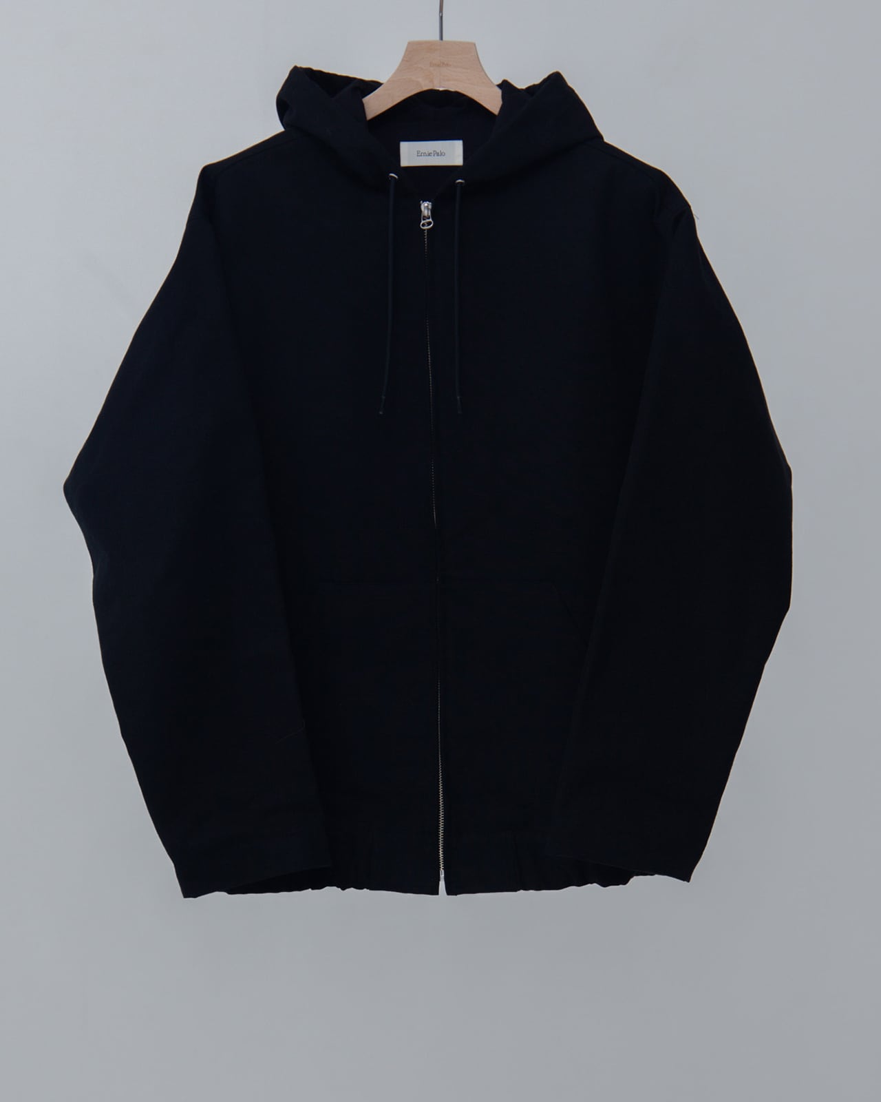 Cotton Nidom Hooded Zip Blouson - Black | erniepalo