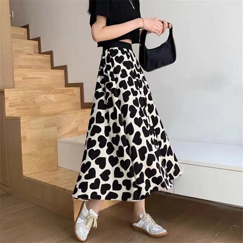 ハート柄　フレアスカート　AJ11394-A001