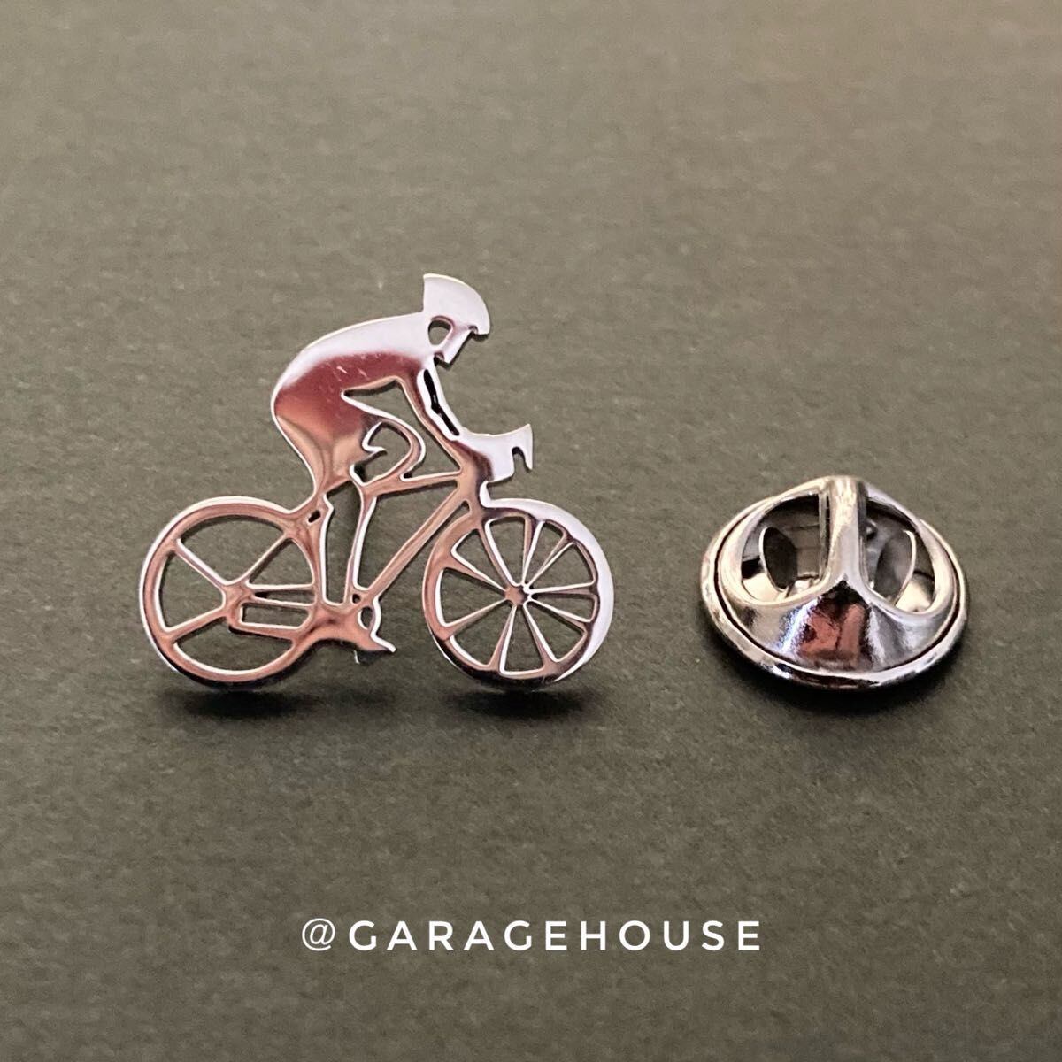 自転車 ピンズ [ サイクリスト・銀 ] ピンバッジ ブローチ ラペルピン