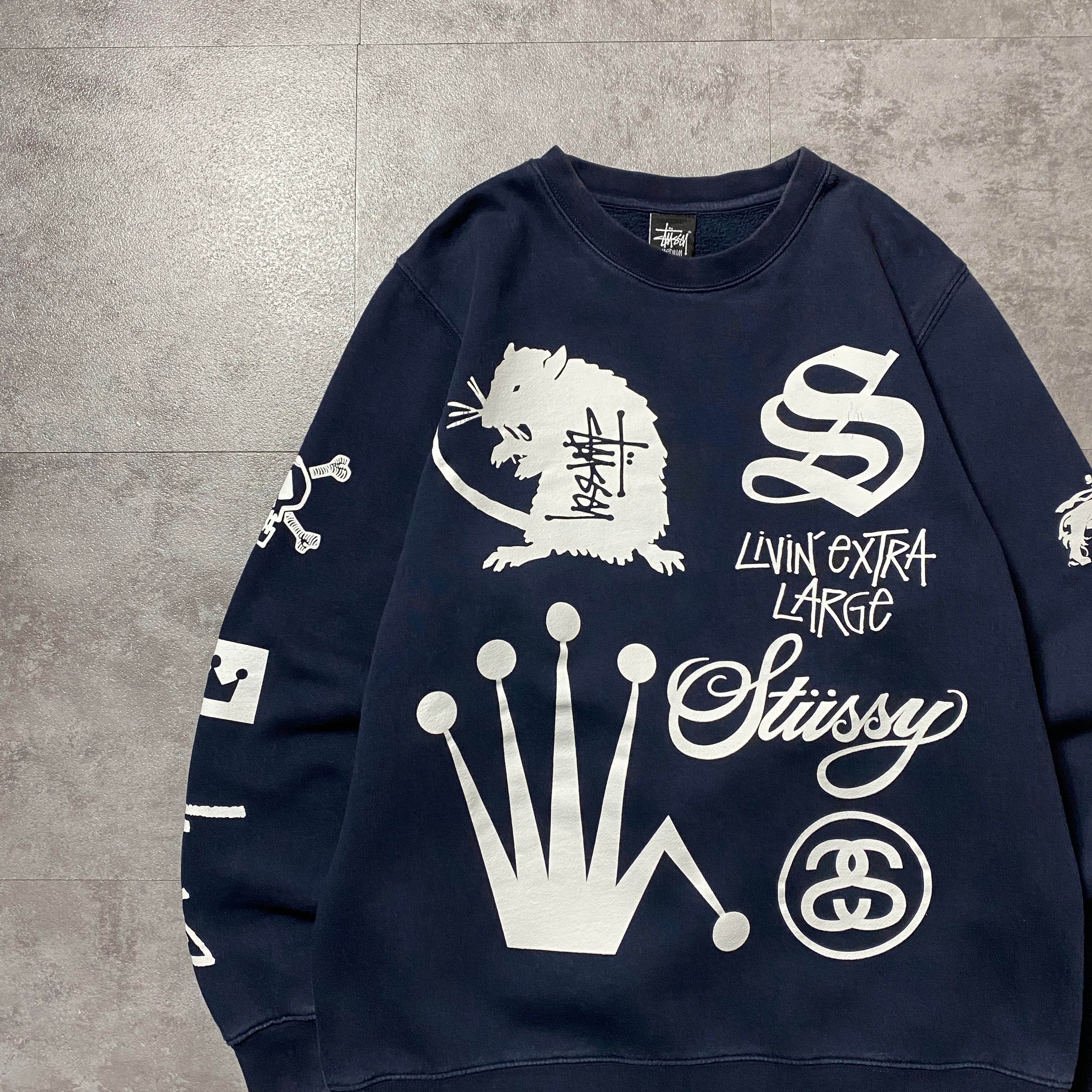 stussy ステューシー ランダムロゴプリント 8ボール バックプリント