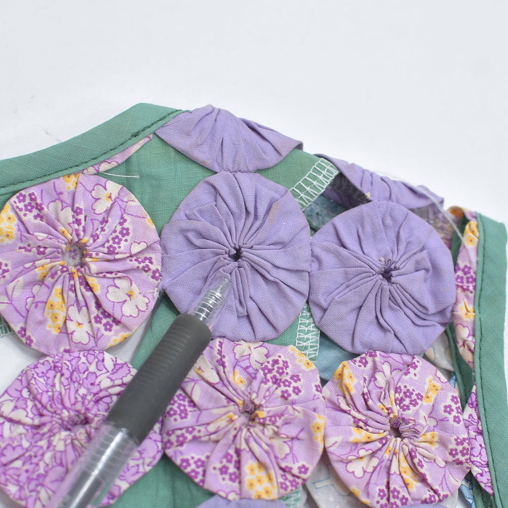 Remake ハンドメイド デザイン リメイク ヨーヨーキルト ベスト パッチ