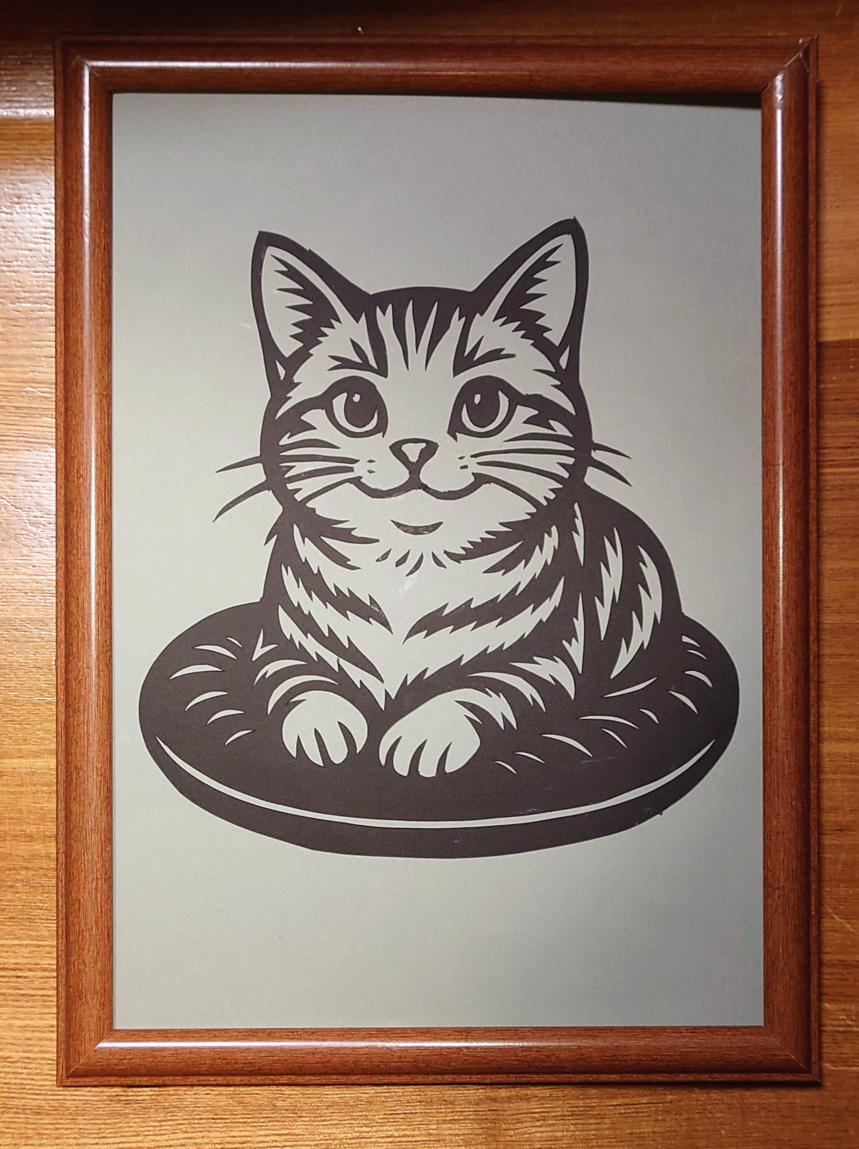 切り絵 おすわり猫ちゃん | Miyu工房 Paper Cutting