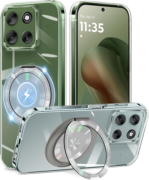 Motorola Moto G66J / G66Y 5G ケース クリア リング付き 360°回転