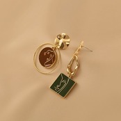 アシンメトリー フェイス ドロップピアス 90028