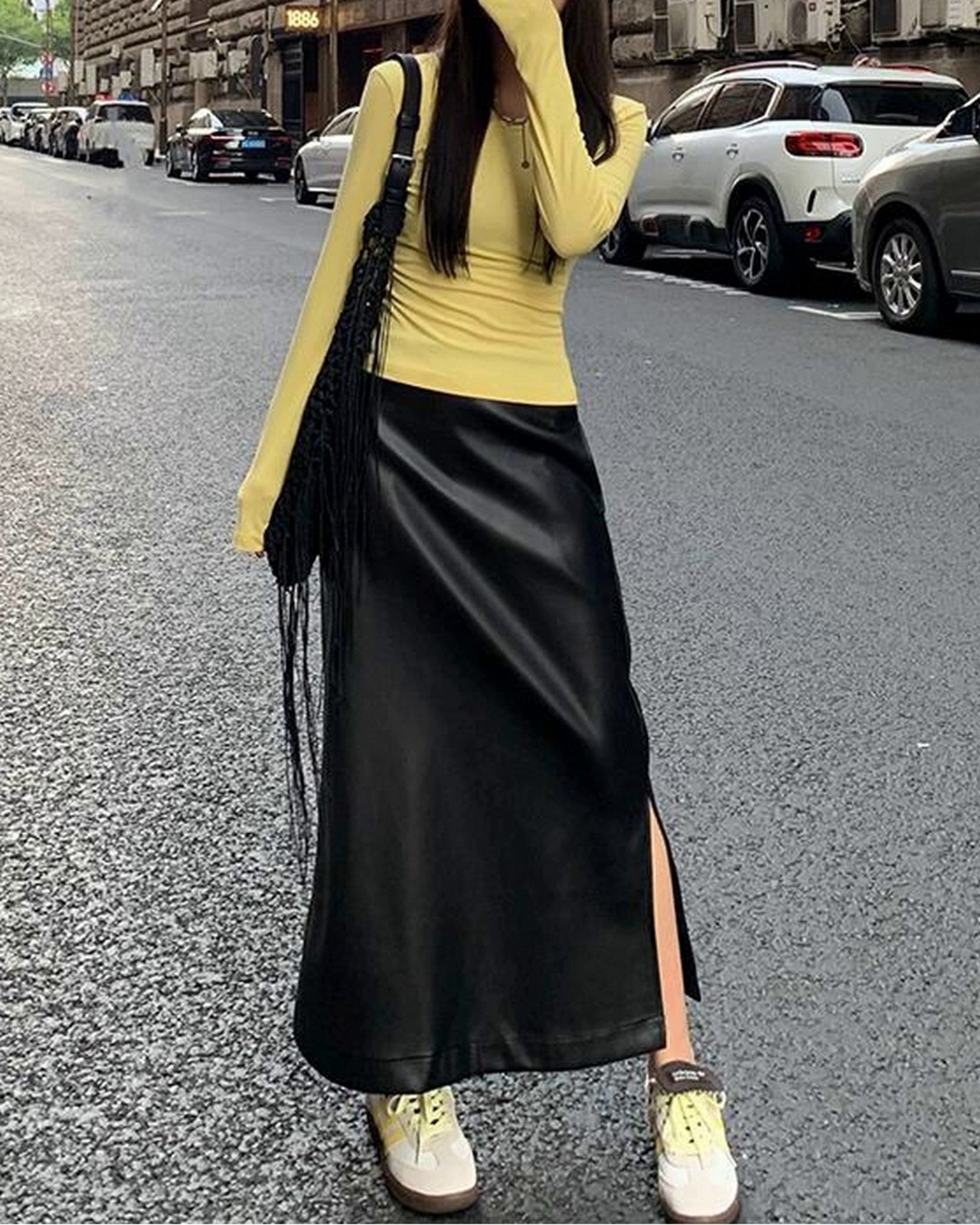 スリットモードフェイクレザースカート A0553 - 18