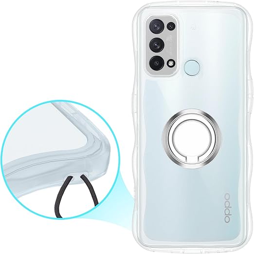 OPPO Reno5 A ケース クリア ウェーブ リング付き TPU波状のバンパー