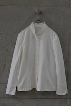 White stand-collar fringe shirt