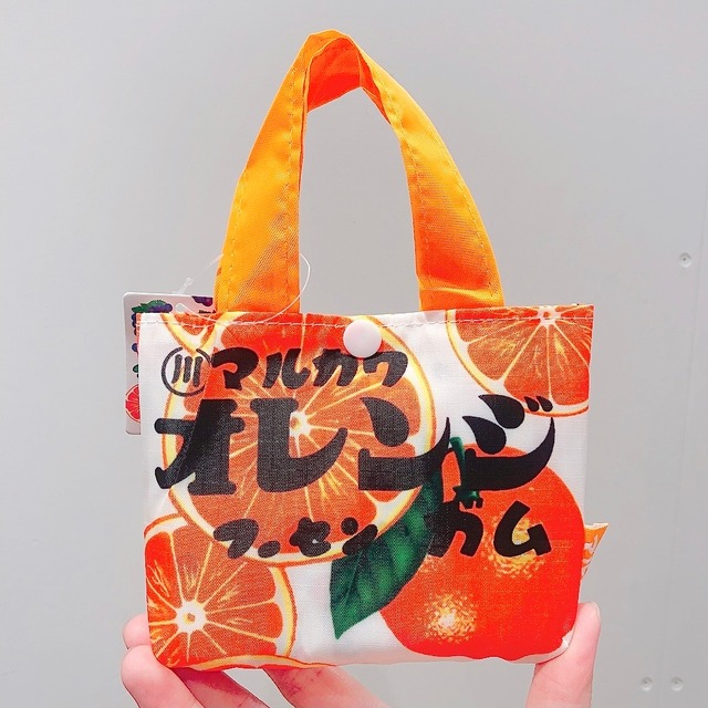 【お菓子シリーズ】 マルカワ オレンジフーセンガムのエコバッグ