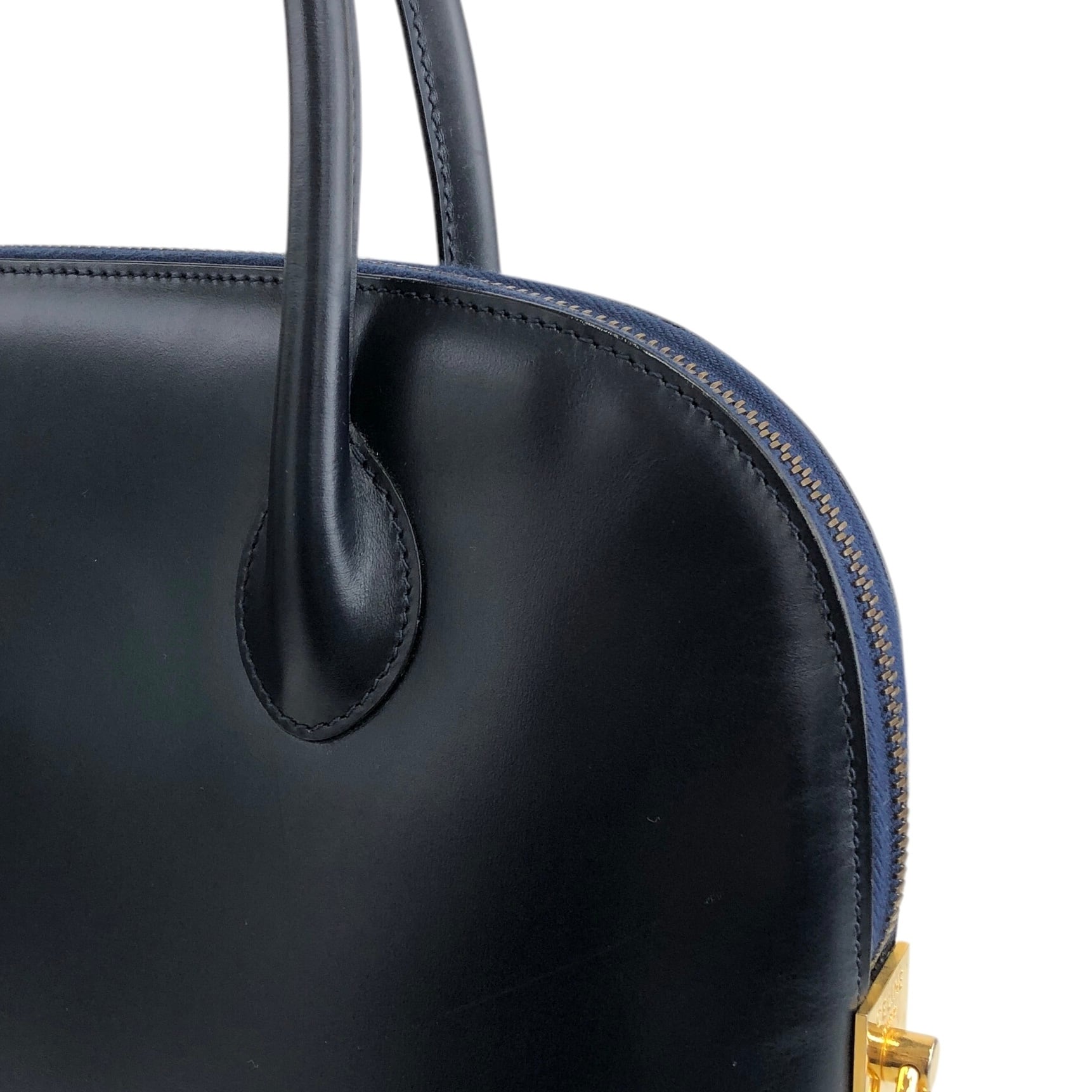 美品　セリーヌ　レザー　ガンチーニ　ハンドバッグ　ネイビー CELINE セリーヌ ハンドバッグ ネイビー ガンチーニ レザー vintage