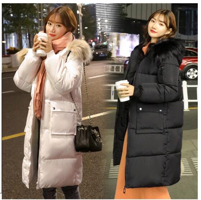 レディース冬アウター棉服ロングコート 秋冬防寒服　ゆったり 大きいサイズ　ペアコート厚手