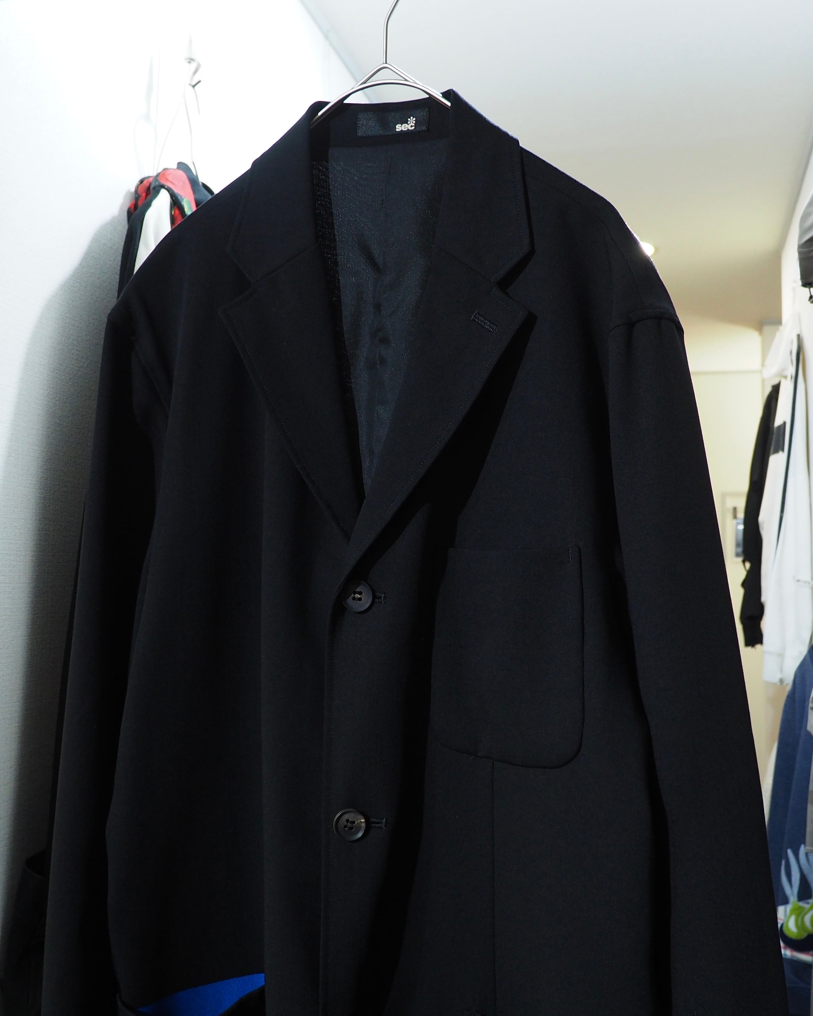 2000s ” sec ” Beautiful Light Blue switching Tailored jacket