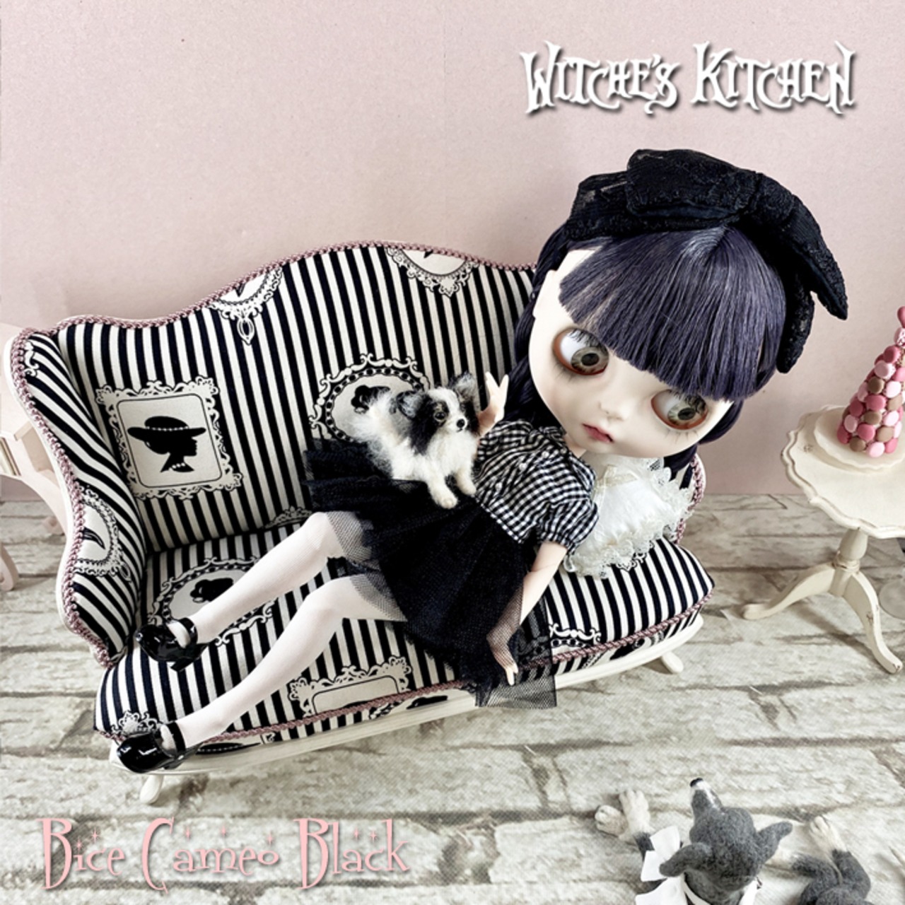 1/6 ドール チェア L【Bice Cameo Black・ビーチェ カメオ ブラック】二人掛け