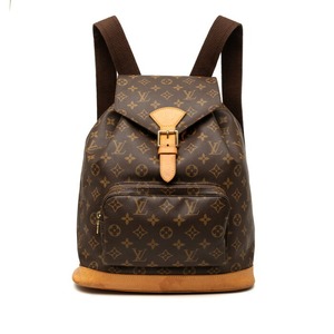 ルイ ヴィトン モノグラム モンスリGM リュック バックパック 巾着 M51135 ブラウン PVC レザー レディース LOUIS VUITTON 【中古】