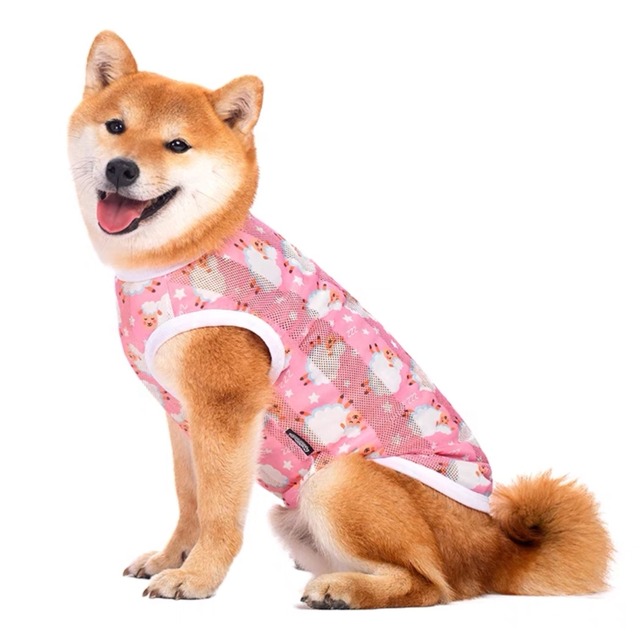 犬服 ペット服 中型犬 大型犬 メッシュ タンクトップ ひつじ ピンク:5XL〜9XL