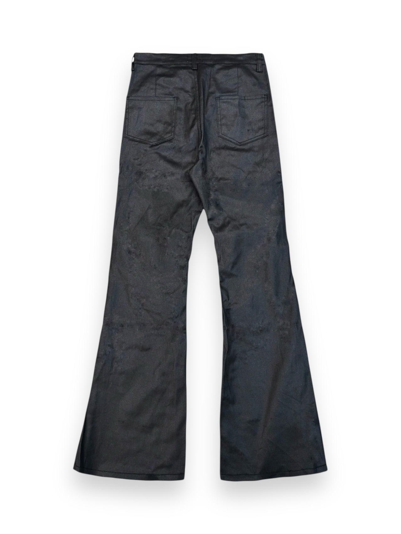 【PLANET STUDIO】Wax Coating Zip Flare Denim Pants