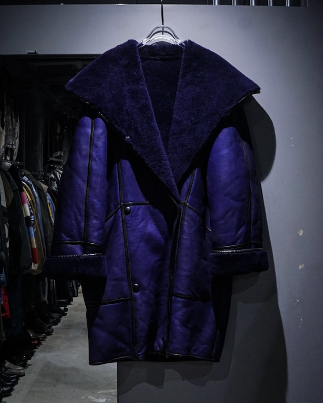 【add (C) vintage】Beautiful Purple Vintage Loose Mouton Jacket