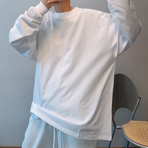 ラウンドネック無地ビッグロングTシャツ　913