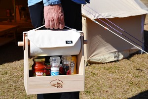 196ひのきのキャンプ用品 スパイスボックスカバー (旧モデル) キャンプ用品 帆布 調味料ケース