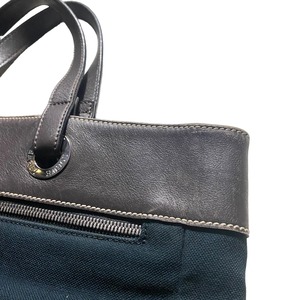 LOEWE leather switching canvas tote bag