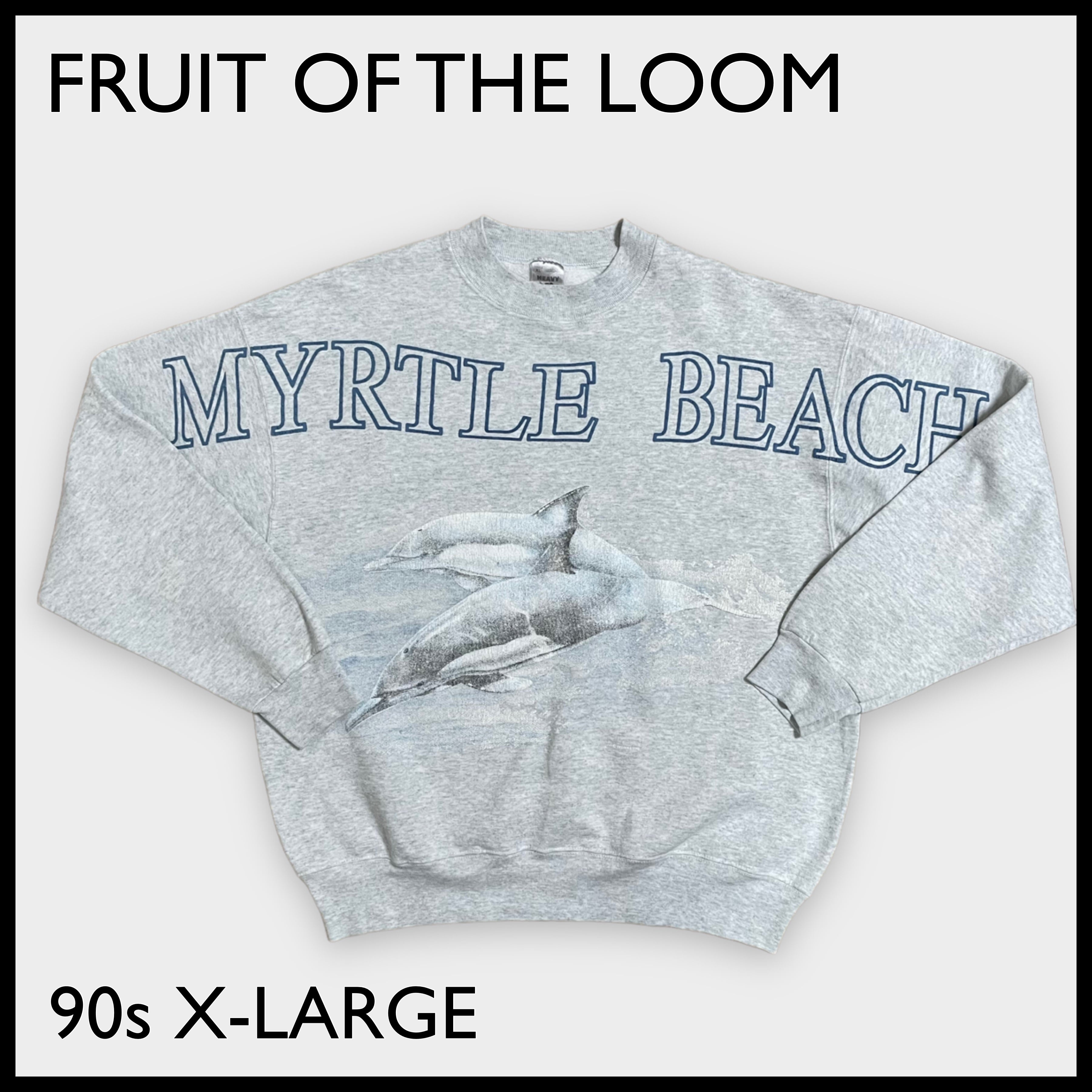 FRUIT OF THE LOOM】90s USA素材 マートルビーチ ビッグロゴ MYRTLE ...