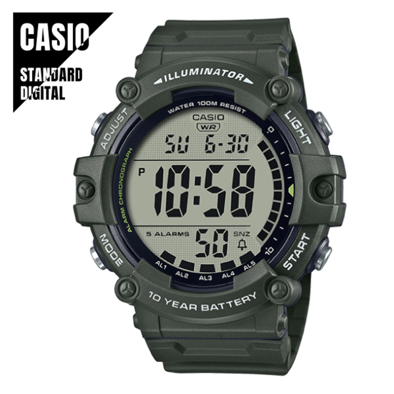 【即納】CASIO STANDARD カシオ スタンダード デジタル チプカシ チープカシオ カーキ AE-1500WHX-3A 腕時計 メンズ 送料無料