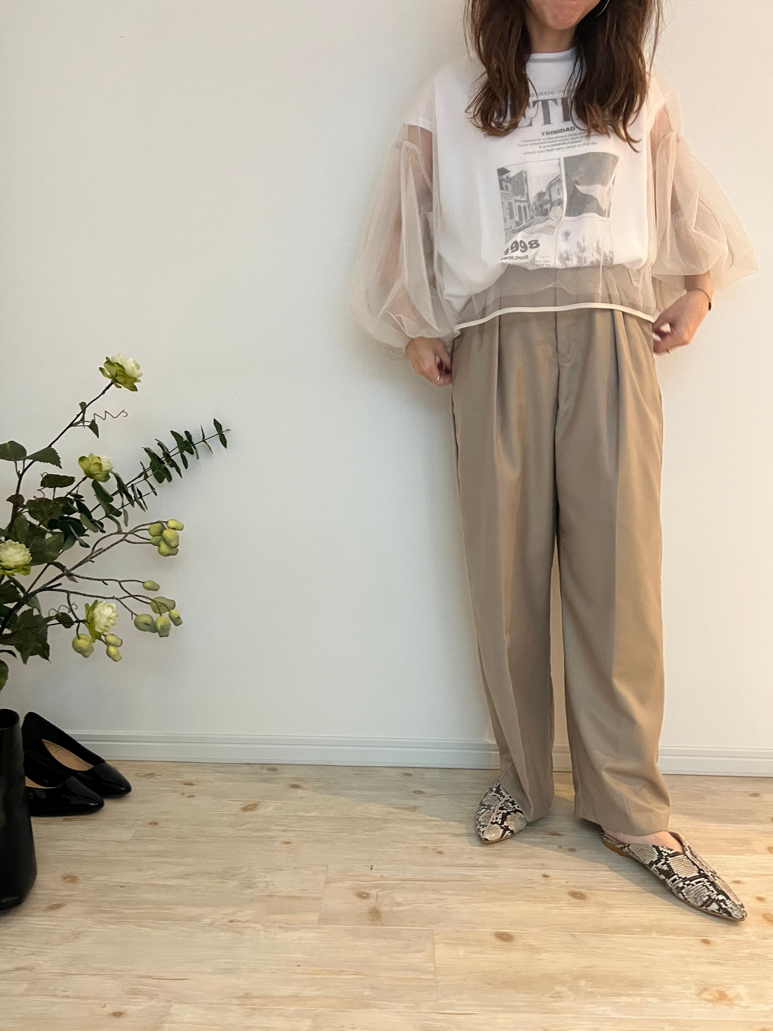 【SELECT】オンオフ使える！2タックストレートパンツ 全3色