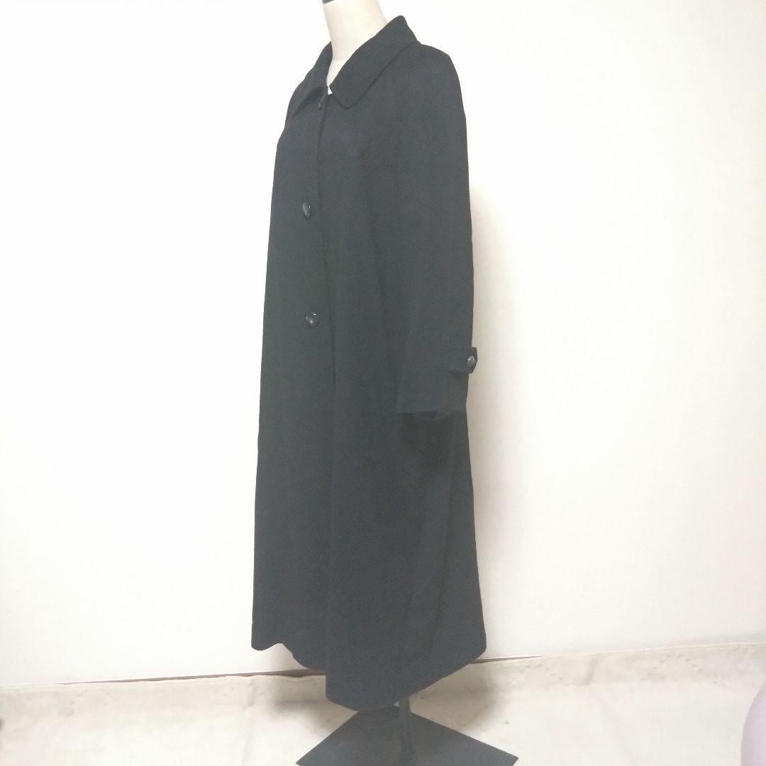 極美品 ロングコート レディース カシミヤ100％ 黒 ステンカラーコート