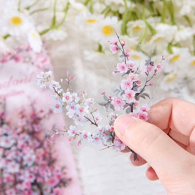 花枝のPETシールセット　15種30枚入り　金枝玉叶（Golden Branches and Jade Leaves）シリーズ[YX-14s]