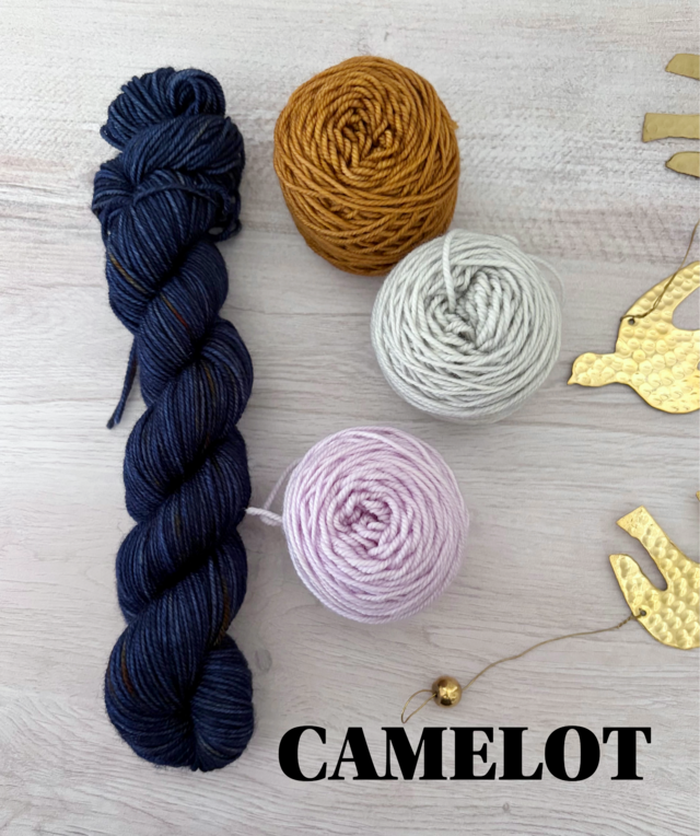 Avril mini shawl 糸セット:CAMELOT