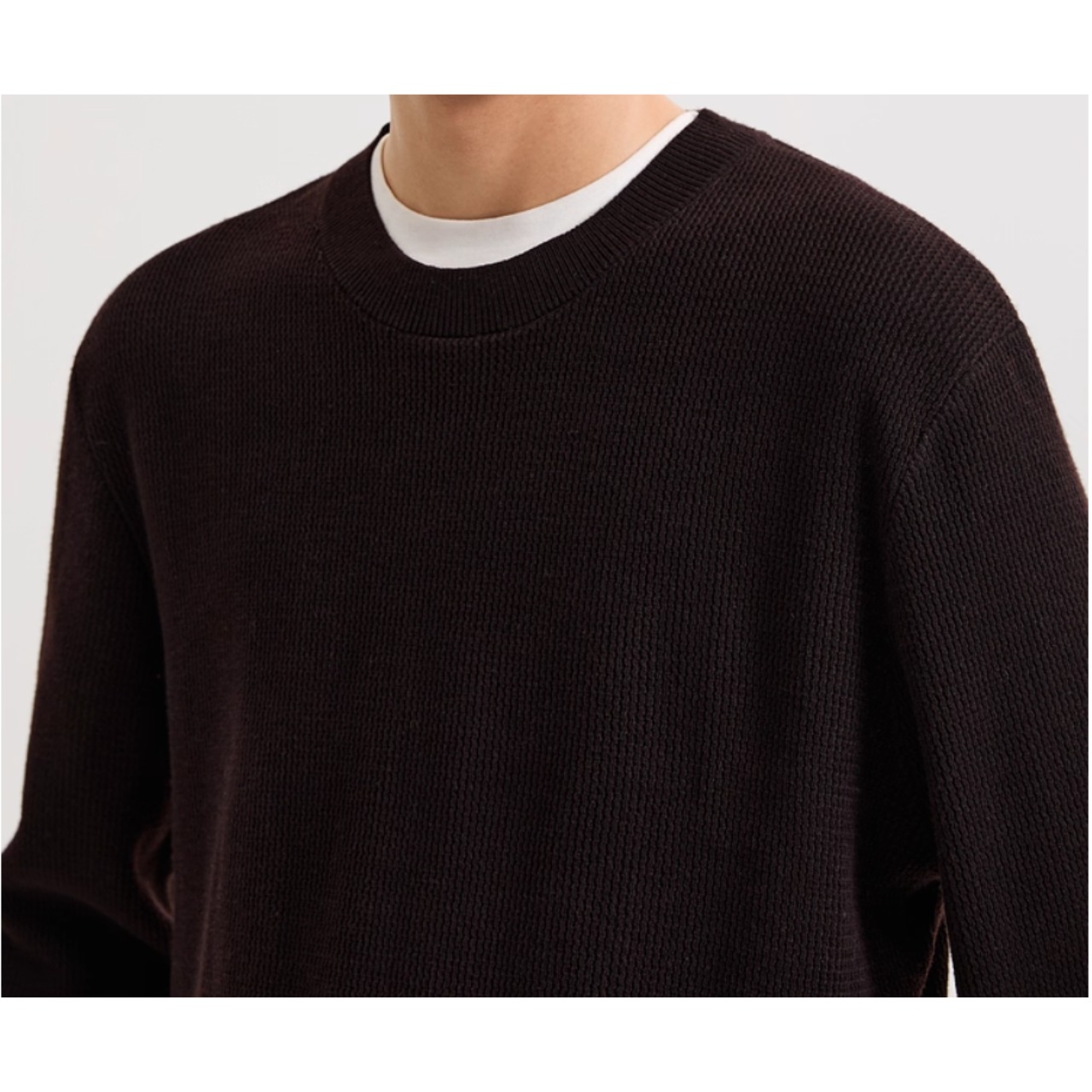 ラウンドネック 長袖ニットソー af0347