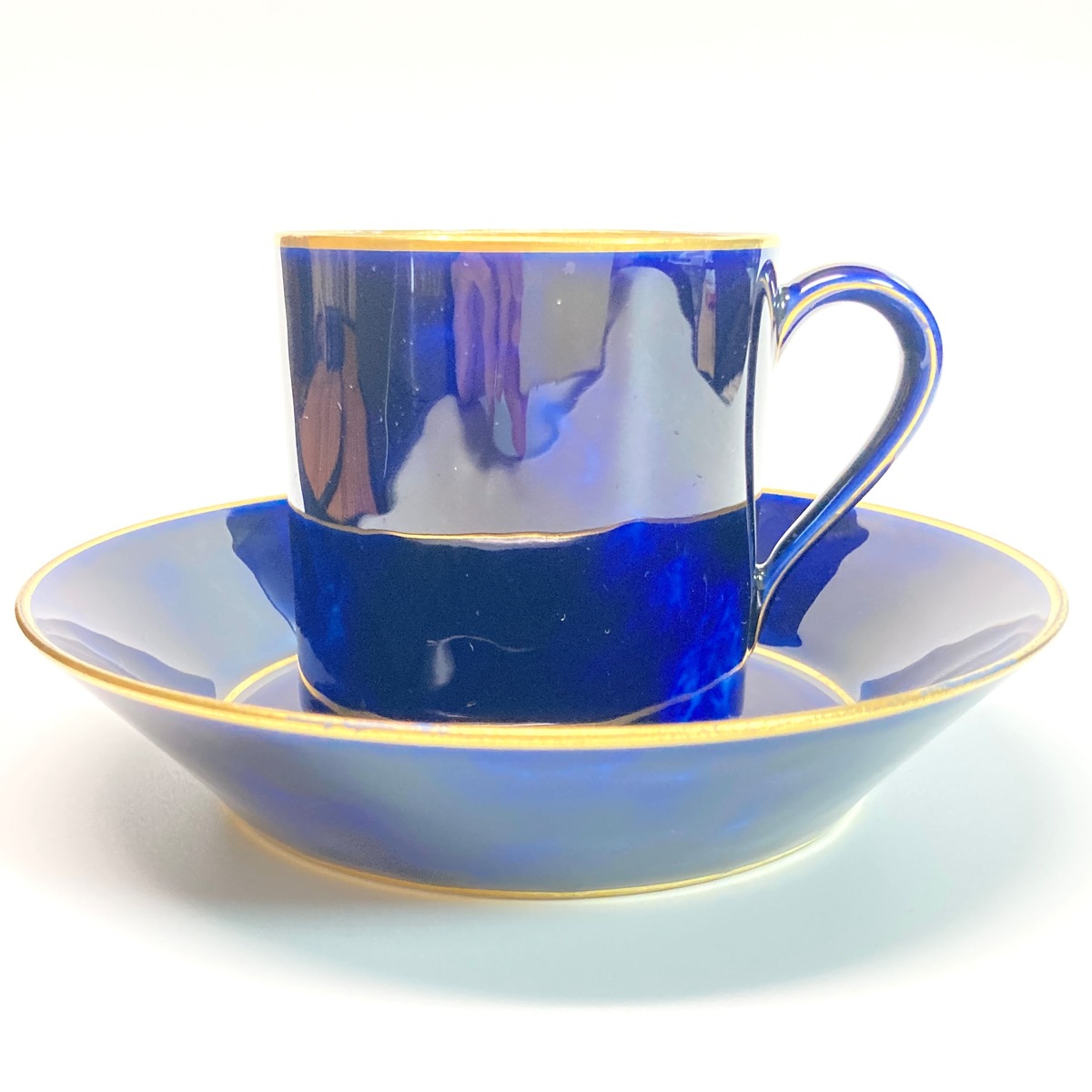 SEVRES セーブル 王者の青 クラウテッドブルー 雲模様 24金彩 コーヒー 