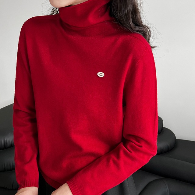 【tops】ハイネックニットトップス Q7090