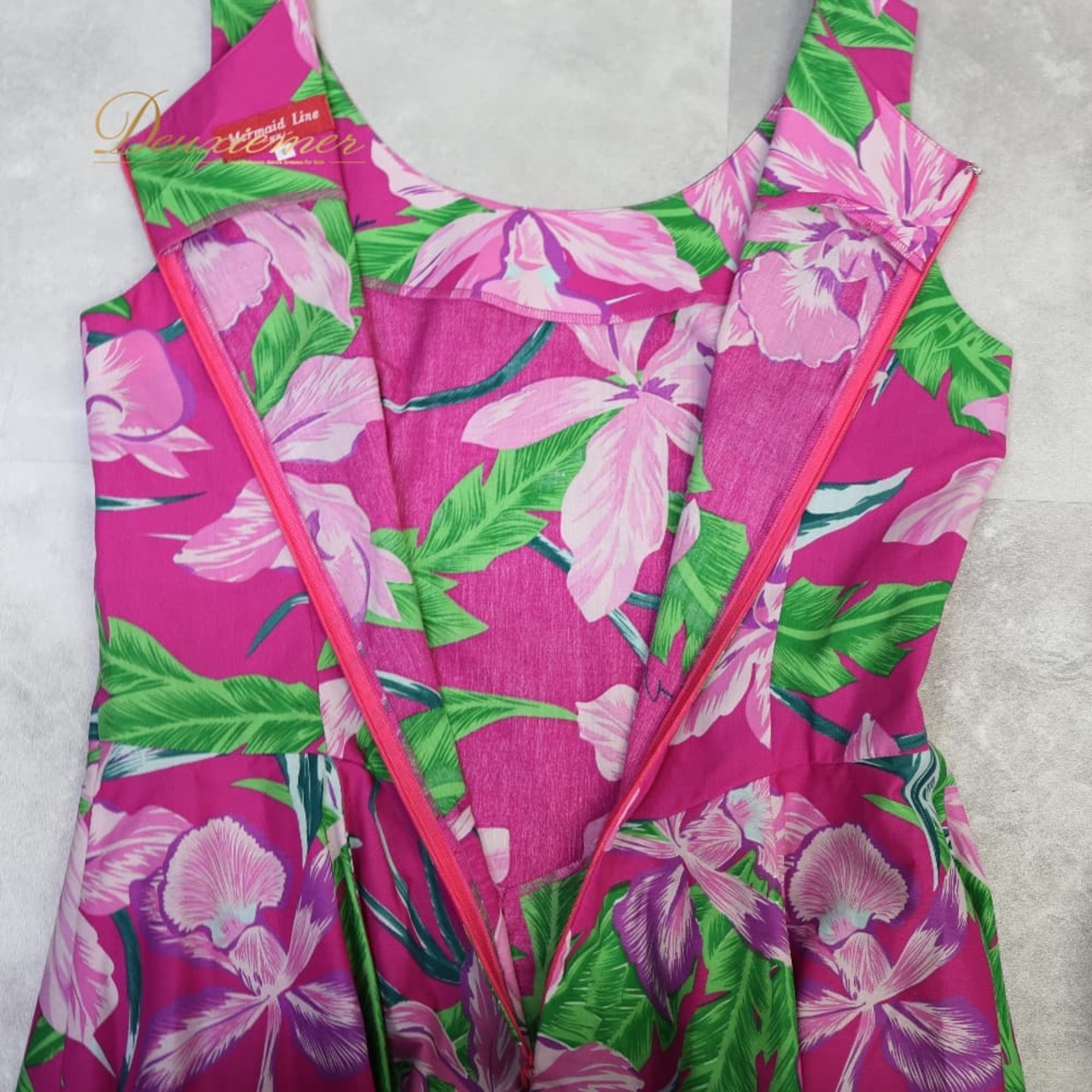 フラダンス 衣装 MermaidLine MMJ マーメイドライン エムエムジェイ ワンピース ドレス ピンク系 花柄 かわいい 華やか 鮮やか 明るい 緑 白 紫 ハワイアン アロハ ハワイアンプリント フラ ダンス レッスン 練習 グリーン系 ホワイト系